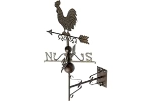 aubaho Girouette en Fonte - Motif Coq - Style Antique 64cm Marron