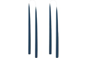 Kunstindustrien® Tapered Candles, Made in Denmark, 42 Colours Available, Dripless & Smokeless Dinner Candles, Candles Long Burning 15 Hours, Unscented Candle Gift Set, 4pcs. 2.2 x 35cm (Marine Blue)