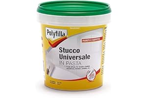 POLYFILLA STUCCO UNIVERSALE per muro Interno ed Esterno, Pronto Uso, per riempire calcestruzzo intonaco cemento, in PASTA, BIANCO 1KG