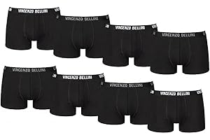 Vincenzo Bellini – Hipster Boxershorts, 8er / 12er Pack, Bequeme und atmungsaktive Herren Unterwäsche, Baumwolle Unterhosen, Basic Boxer
