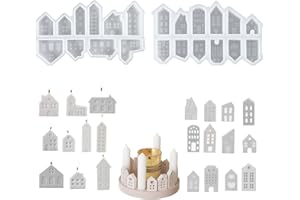 ‎WISIRENT 22 Stück Silikonform Mini Häuser WISIRENT, Silikonform Haus Mini Silikonformen Gießformen Häuser Weihnachten, Gießforme Häuschen Haus für Weihnachten, Halloween, Ostern