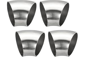 PATIKIL 4pcs Coudes À 45 Degrés Mandrinés, 51mm OD Acier Échappement Coudes Connexion Tuyau Échappement 304 Acier Inoxydable pour Tuyau Échappement Main Courante HVAC