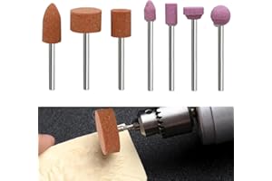 JYNVO Juego de 49 brocas de lijado de corindón, brocas inalámbricas para Dremel, brocas abrasivas de pulido con vástago de 1/8", accesorios de pulido abrasivo