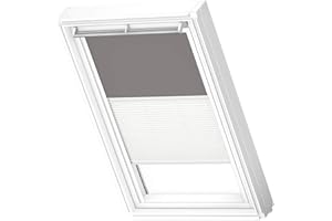 VELUX Original Roof Window Duo Blackout Blind for MK04, Grey, with White Guide Rail