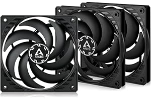 ‎ARCTIC ARCTIC P12 Slim PWM PST (3 Stück) - PC Lüfter, 120 mm PWM PST Gehäuselüfter optimiert für statischen Druck, Case Fan mit PST-Anschluss (PWM Sharing Technology), besonders schmal - Schwarz
