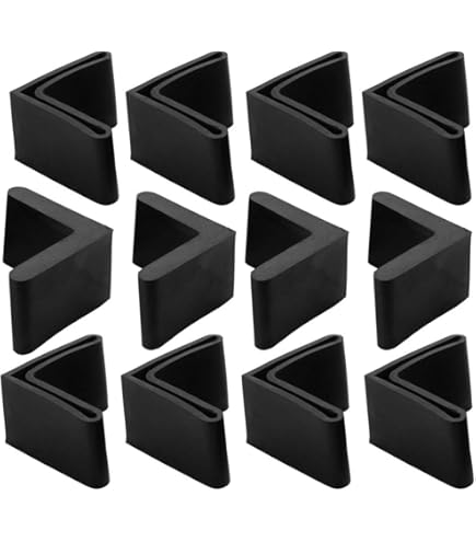 sourcing map 10 stuks 40 mm x 40 mm hoek ijzer voet pad L vorm PVC poot deksel vloerbescherming geel 30 x 30mm zwart