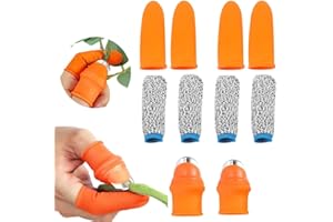 SGERUFZ 10erSet Daumenmesser aus Silikon,Fingermesser Ernte Werkzeug,Messer Separator mit Silikon-Fingerschützer,Gartenarbeit Gadget,Obst Pflanzen Pflücker für Obst Gemüse Trimmen Pflanzen,Zwei Größen