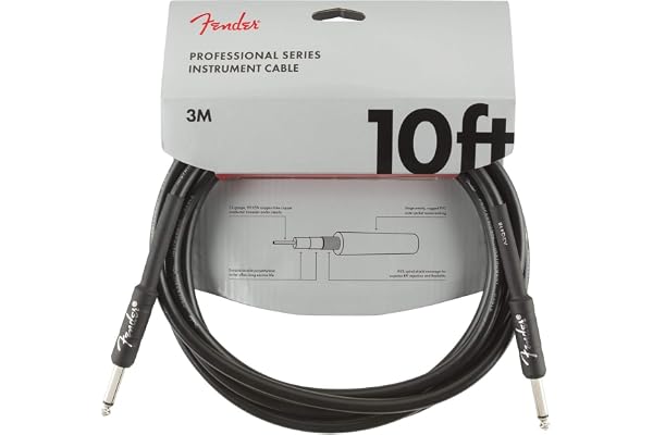PRO 10 INST CABLE BLK | Geluidsarme gitaarkabel, zuurstoffria koperen ledare, vernikkelde 1/4"-anslutningar, livespelningar