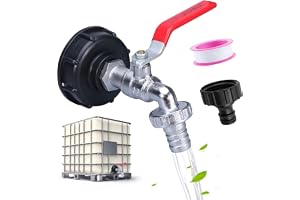 IBC Dräneringskran 1 000 l - tillbehör - IBC-tankadapter med 3/4 tum anslutning, IBC-adapter för vattentank S60 x 6, IBC-behå