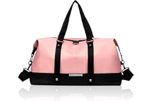 GUKASXI Sports Gym Bag Duffle Bag Travel Bag for Women Men Waterproof Gym Tote Bag with Wet Pocket Large Capacity Portable Overnight Bag Cabin Bag Swimming Bag for Vacation Sport Gym Basketball (Pink)