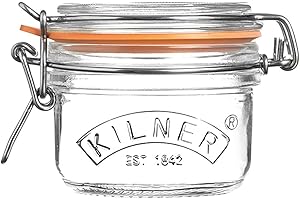 Kilner Round Clip Top Jar 0.125 Litre (125 ml) Airtight Glass Storage Jar for Preserving Spices Dry Foods Reusable