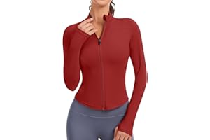 JoyGirl Sportjacke Damen Laufjacke Trainingsjacke Zip Up Slim Fit Sportlich Yoga Sportjacke Cropped Tops mit Daumenlöchern