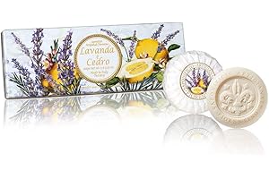 Saponificio Artigianale Fiorentino, Sapone Vegetale Profumato Comlavanda e Cedro, Confezione da 3 Saponi, 3x100grammi