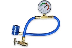 COOL5 Tuyau de pression avec manomètre pour remplissage automatique de climatisation de voiture, filetage de type A 1/2-16