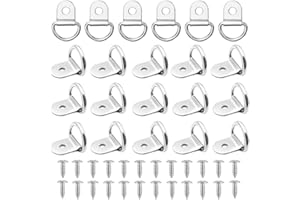 AISHOW 20 Stück Zurrösen Edelstahl D Ring Haken Aufbauring Zurrösen für Anhänger Aufbauzurrösen Zurring mit 20 Schrauben für Ladungssicherung in PKWs Kajak und Anhängern