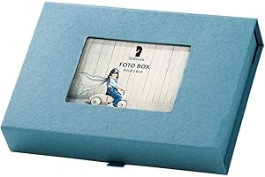 Rössler Papier 14573200151 - Caja para fotos con paspartú, para fotos de 13 x 18 cm, tela vaquera, 203 x 45 x 147 mm, 1 unidad