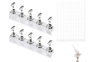 Emezddo 2 stycken nagelstativ set med transparent lim, akrylnaglar gör-det-själv set med magnet, påtryck nageltips, träningsstativ för användning hemma, i butik och i salongen
