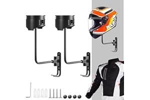 motofans Uchwyt na kask ścienny, montaż ścienny, kask motocyklowy, uchwyt na kapelusz, ze stopu aluminium, czarny tłok