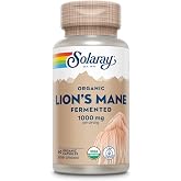Solaray Lions Mane 1000mg | Lion's Mane | Fermented Mushroom | 60 VegCaps | Brain, Memory &amp; Cognitive Support, Organic Fermen