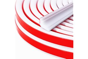 RANJIMA Moulures Décoratives Flexibles Autocollantes, TPE Triangle Moulure Adhesive Pour Pafonds et Passage Mural Pour Plinthe de Finition, Plan de Travail de Cuisine, Bords de Carrelage (6M, 12x9 mm, Blanc)