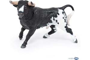 Papo - Figura Toro Bianco e Nero - Animale della Fattoria per Bambini dai 3 Anni - Dipinta a Mano - Plastica Resistente - Collezione La Vita alla Fattoria - Giocattolo Educativo Realistico - 51184