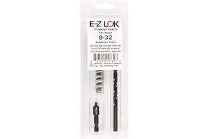 E-Z LOK 400-008-CR Thread Installation Kit for Hard Wood Stainless Steel Threaded Inserts 8-32 (10), Drill, Installation Tool