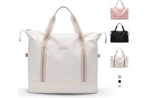 GOLF QUALITY Foldie Torba podróżna torba na ramię dla kobiet, torby weekendowe dla kobiet, torba podróżna, Beżowy z paskiem do jogi, 40L, Narzędzie