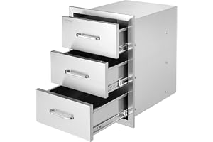 VEVOR Utomhuslådor 40,6 x 54,6 x 45,7 cm (B x H x D) – infällda grilllådor med handtag i rostfritt stål, grillö för utomhuskö
