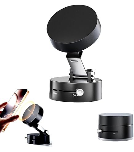 Support Magnétique Téléphone Voiture - Ventouse électrique - Rotation 360° - Bras Extensible - Universel IPhone/Android