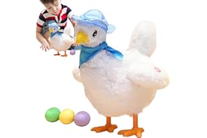 Jouet de poule pondant des œufs,Poulets pondeurs qui chantent et dansent | Jouet de poulet amusant, doux et confortable, pour les réunions de famille, l'interaction parent-enfant, les fêtes de Tioheam