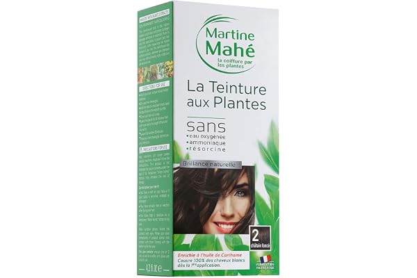 Martine Mahé Teinture aux Plantes 3 Applications 125 ml N°2 Châtain Foncé