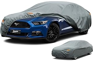 Kayme Heavy Duty Car Cover Waterproof Breathable, Outdoor 5 Layers Full Cover Sun Rain Dust All Weather Protection, Universal Fit Audi A5, Tesla Model 3, Jaguar XK, Ford Mustang etc. (470 to 490 cm)