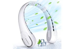 SMARTDEVIL Hands Free Portable Neck Fan, 4000mAh Rechargeable Bladeless Neck Fan, Persoanl Wearable Fan with Upgraded Air Volume, 3 Speeds, 360° Cooling, for Travel, Outdoor, Working