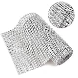 Cortable fácilmente: la cinta de diamante se mantiene unida por malla de cuerda, este rollo de cinta de diamantes de imitación es fácil de cortar a la longitud deseada.