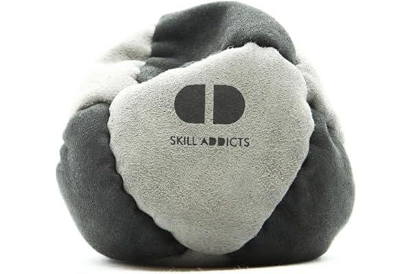 Skill Addicts Starter Footbag - Hacky Sack, Trick & Nybörjare | Mjuk hacky sack med 8 paneler och sandfyllning för enkla stalls och kicks. Med SkillAddicts footbag-app för trick