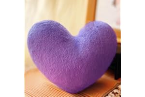 ODIWEN Cuscino decorativo Forma Di Cuore, Cuscino Decorativo per la Camera dei Bambini, Cuscino a Forma di Cuore, Cuscino in Peluche per Divano (Viola)