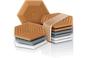 HOMKULA Silicone Coasters for Drinks - Coasters for Coffee Table, Drink Coasters for Wooden Table, 10mm Thick, Stain-Resistant, Non-Absorbent, Dishwasher Safe, Hexagon, Set of 6, 10.1X8.9cm_Hexagon