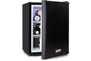 KLARSTEIN Happy Hour Mini Frigo Silencieux de Chambre/Cosmetique Ultra Compact, Mini Bar, Refrigerateur Aliments, Boissons, Etagères Réglables, Petit Frigo Camping, Voiture, 5-15°C, 40L