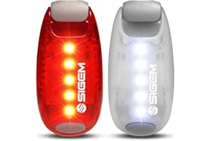 SIGEM LED Safety Lights (2 Pack) + FREE Bonuses | Clip on Flashing Strobe Light High Visibility for Running Jogging Walking Cycling for Kids Dogs Bicycle Helmet Bike Tail light