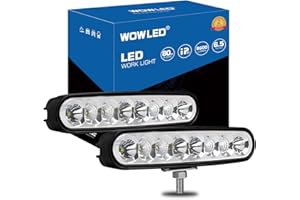 WOWLED Upgraded Light Bars 4x4, 2 Pack 6,5 Zoll Flood Spot Combo LED Light Bar 12v Spot Lights, 8600LMS 12V 24V Super Bright led car Spot lights 4x4 for Jeep Tractor Truck Boat Off-Road led light