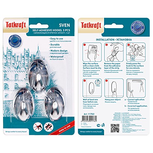 Tatkraft Sven Stark Klebehaken Bad und Küche Selbstklebend Plastik 3 tk - 2