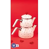 Cupid Heart Pattern Enameled Teapot Set (Special Zamak Top)
