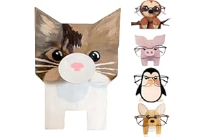 Lidzopas Brillenhalter aus Holz in Katzenform, Brillenhalter im Tierstil für Geschenke, Dekoration für Schreibtisch zu Hause oder im Büro