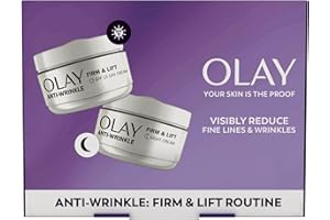 Olay Anti-Wrinkle Firm & Lift Giftset: SPF15 Day Face Cream 50ml + Night Cream Moisturiser 50ml, Anti-Ageing Skin Care
