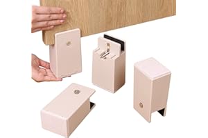 Ezprotekt Risers with Screw Clamp, 4 Inch Heavy Duty Sofa Tables Chair Risers, fit Square/Round Chair Leg Diameter from 0''–1.5'', Supports 20,000 lbs (Beige, 4 Pack)