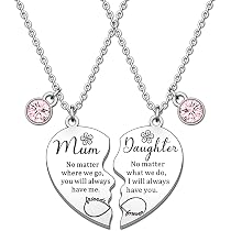 Jeweidea Collana Personalizzata con Nome in Argento Sterling 925 per Donna Collana Cuore con Pendente Inciso con Pietra Natale Regalo per Mamma, Nonna, Natale Festa della Mamma (Oro rosa-2