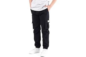 NATUST Jungen Cargohose Kinder Freizeithose mit Elastischem Bund