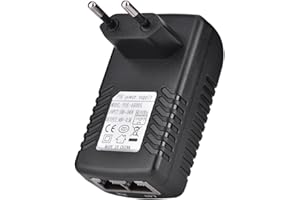 VBESTLIFE L'Adaptateur d'Alimentation48V 0.5A Mur POE Injecteur Ethernet Adaptateur IP Téléphone/Caméra Alimentation UE/US/UK Plug(Noir)