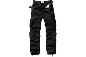 AKARMY Men's Cotton Casual Trousers Cargo Work Pants with Pockets Tactical Military Combat Pants Straight Leg Relaxed Fit