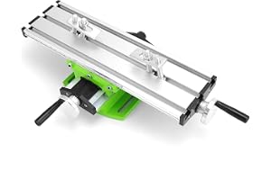 QWORK® Multifunktionellt arbetsbord, fräsbord, arbetsbord, maskin, korsbord, för bordsborrstativ, 310 x 90 x 78 mm